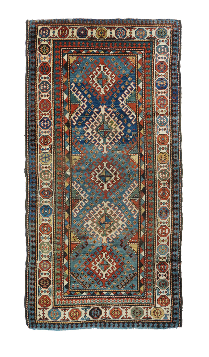 Antique Caucasian Kazak Long Rug