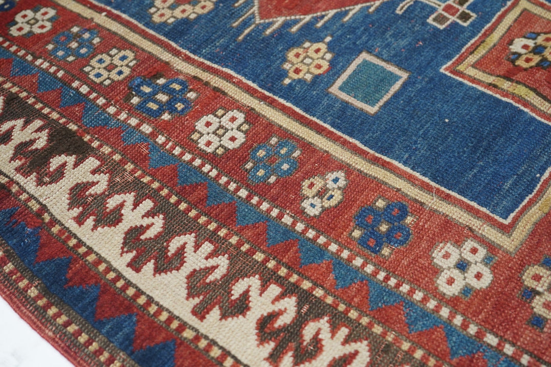 Antique Fachralo Kazak Rug 3'4'' x 3'9''