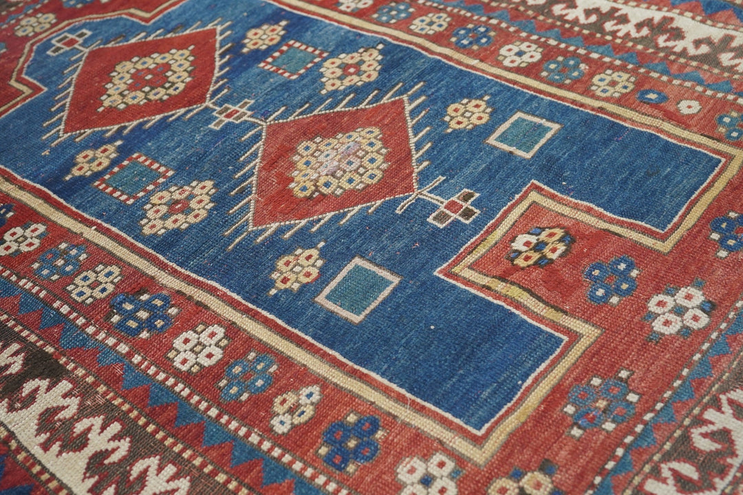 Antique Fachralo Kazak Rug 3'4'' x 3'9''