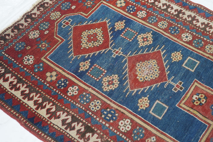 Antique Fachralo Kazak Rug 3'4'' x 3'9''