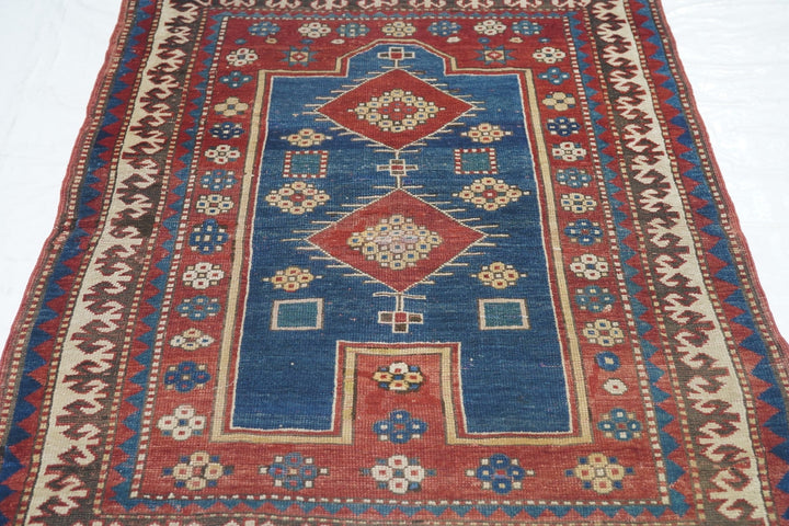 Antique Fachralo Kazak Rug 3'4'' x 3'9''