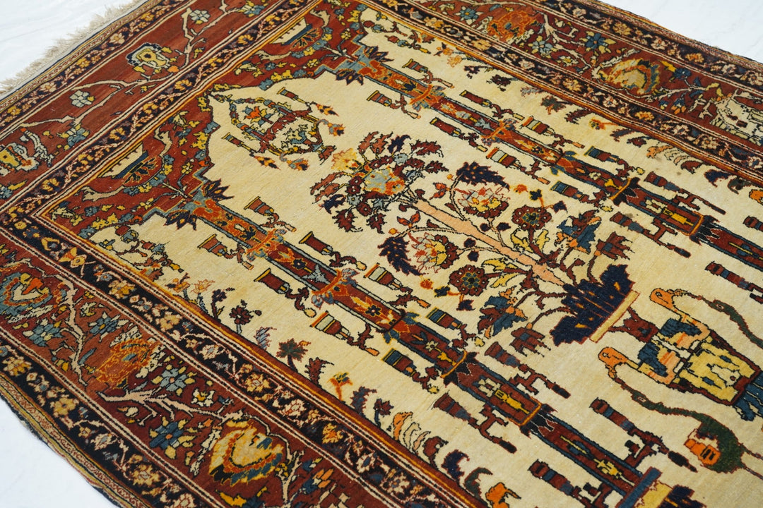 Antique Haji Jalili Tabriz Rug 4'5'' x 5'11''