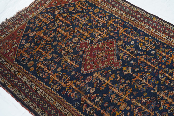 Antique Qashqai Rug 3'8'' x 4'10''