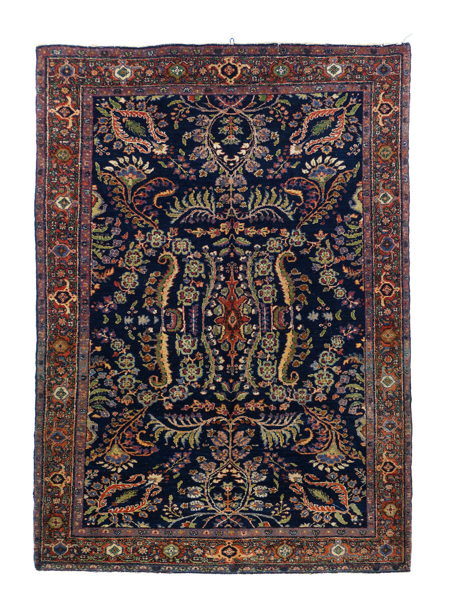 Antique Mohajeran Sarouk Rug 4'5'' x 6'8''