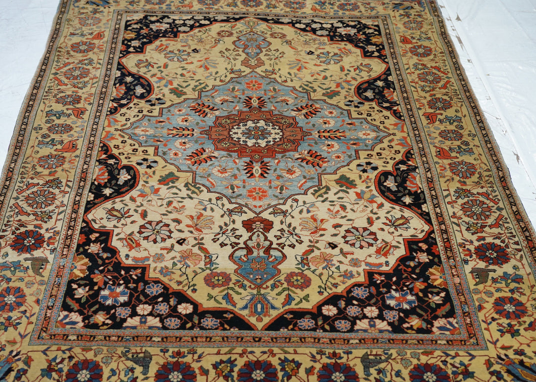 Antique Kashan Rug 4'6'' x 6'3''