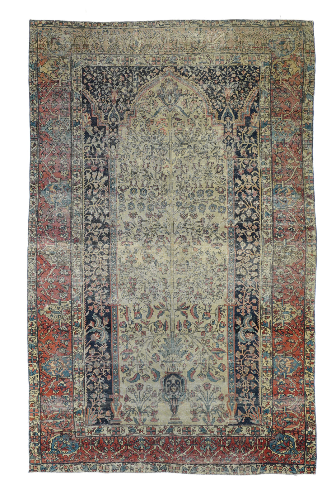 Extremely Fine Antique Persian Mohtasham Kashan Rug