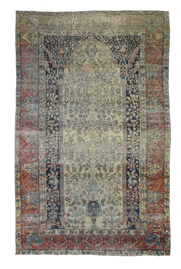 Extremely Fine Antique Persian Mohtasham Kashan Rug