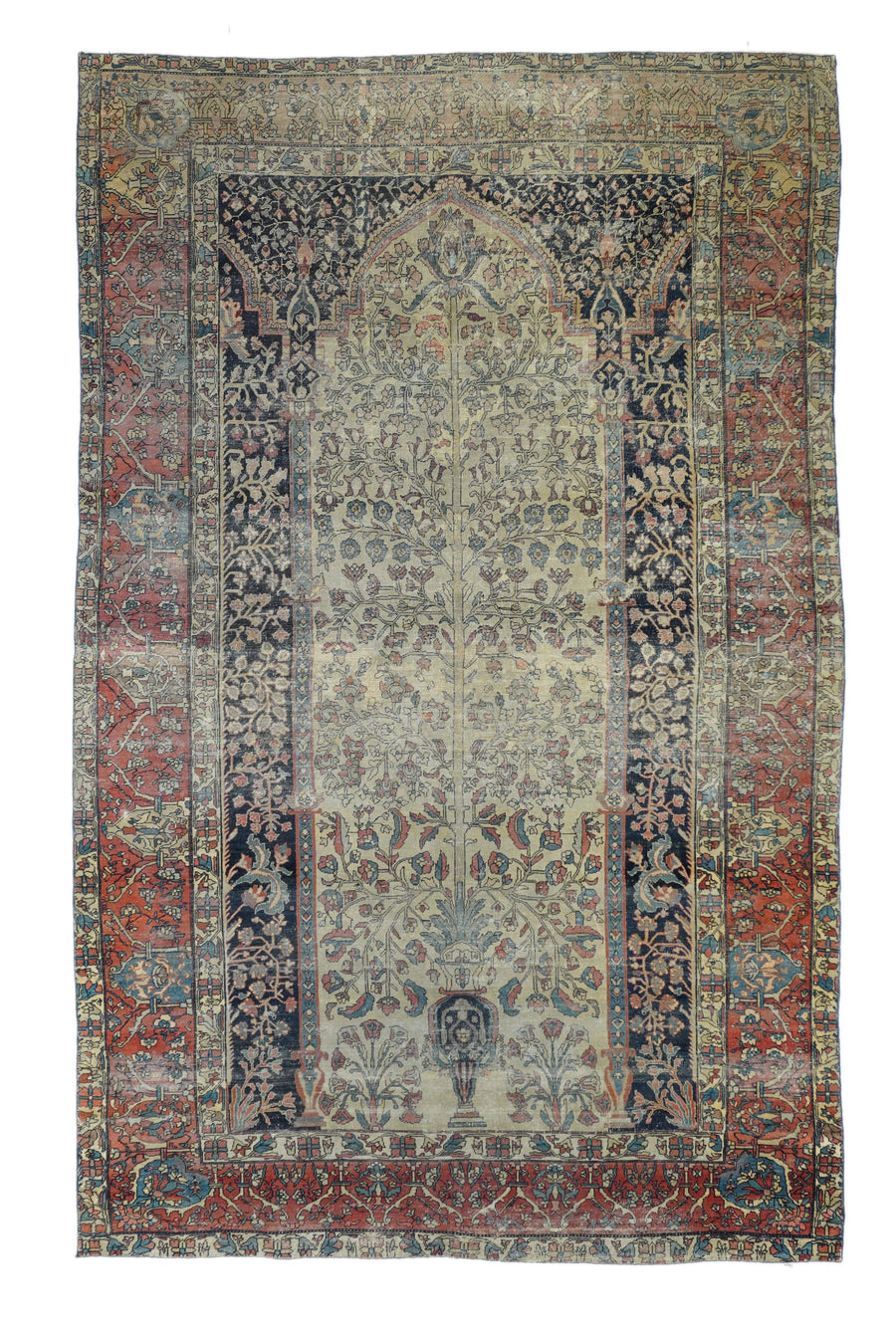 Extremely Fine Antique Persian Mohtasham Kashan Rug