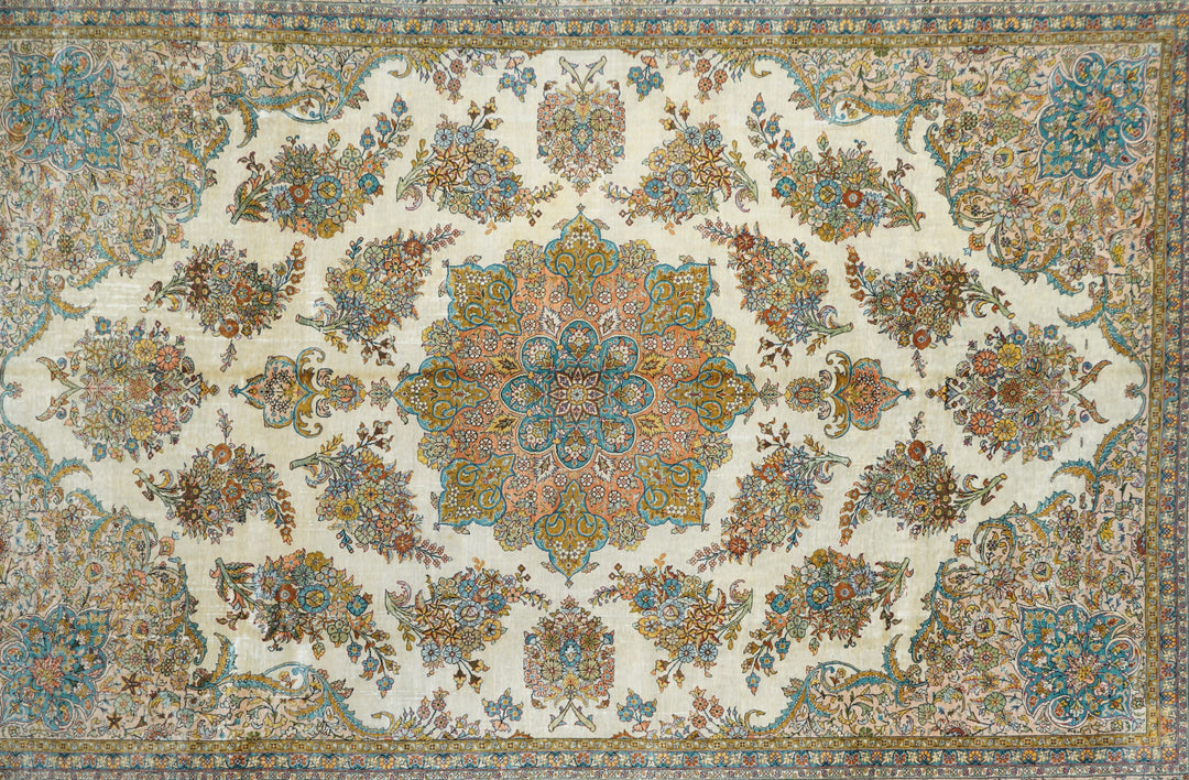 Extremely Fine Turkish Silk Hereke Rug 6'6'' x 9'6''