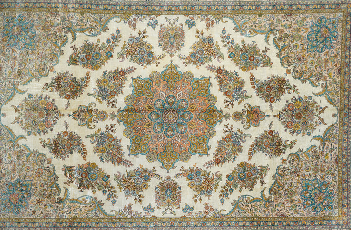 Extremely Fine Turkish Silk Hereke Rug 6'6'' x 9'6''