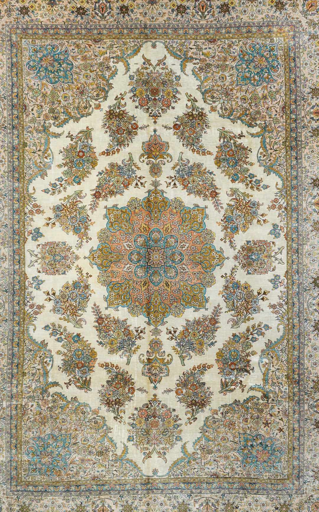 Extremely Fine Turkish Silk Hereke Rug 6'6'' x 9'6''