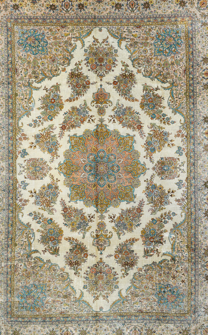 Extremely Fine Turkish Silk Hereke Rug 6'6'' x 9'6''