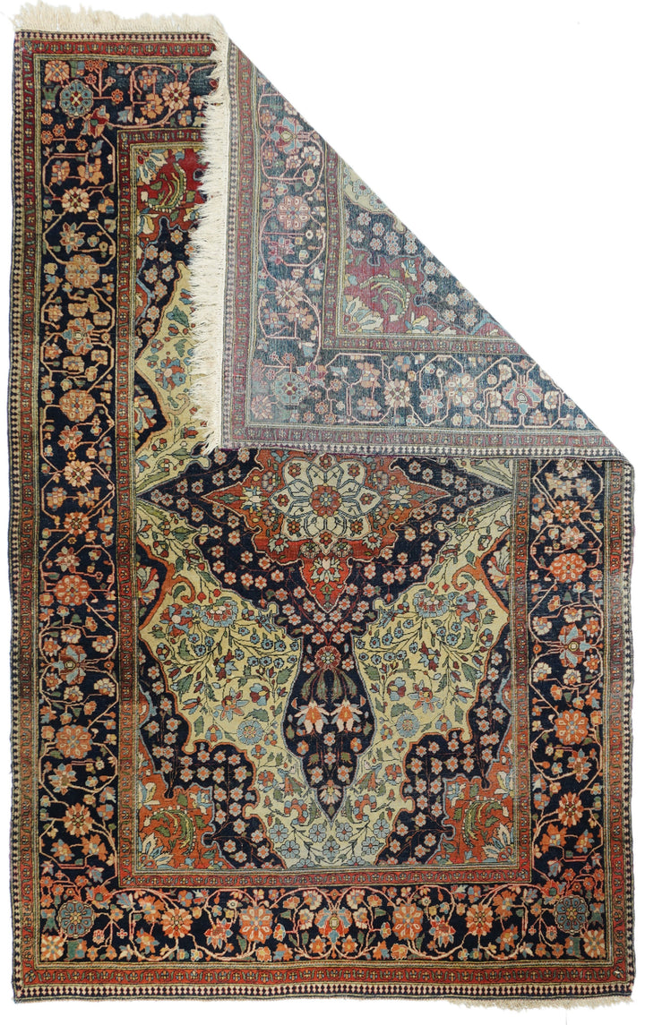 Antique Mohtasham Kashan Rug 4'1'' x 6'8''