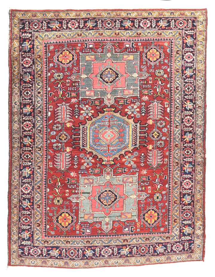 Vintage Heriz Rug 4'6'' x 5'9''