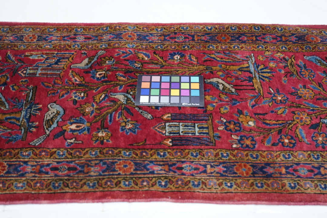 Antique Manchester Wool Kashan Runner 1'10'' x 9'11''