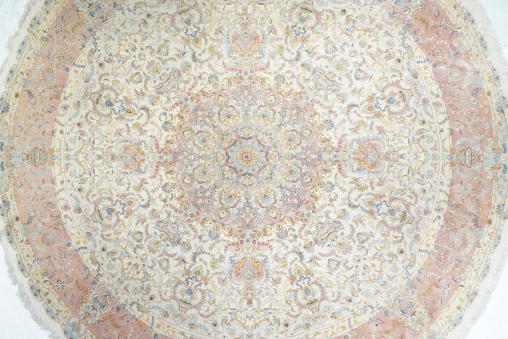 Extremely fine Persian Tabriz 70 Raj. Wool and Silk with a Silk Foundation Rug 13'0" x 13'0"