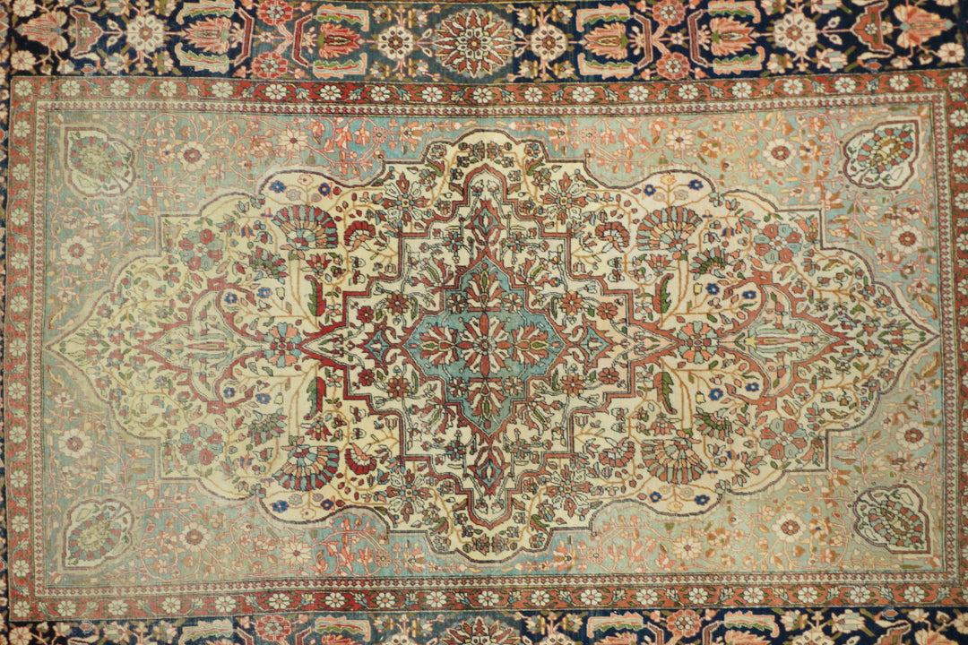 Antique Mohtasham Kashan Rug 4'4'' x 6'11''