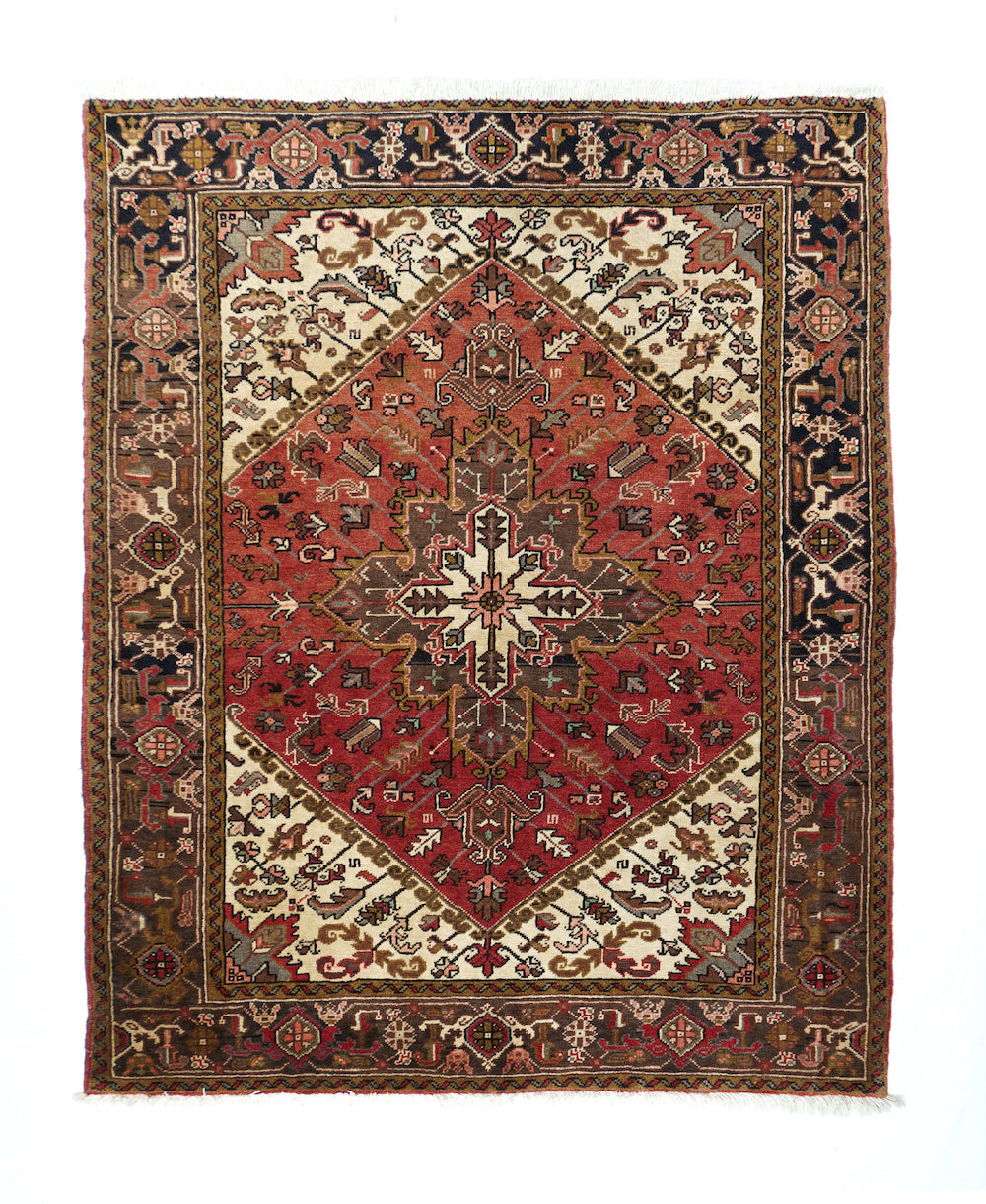 Vintage Heriz Rug 5'2'' x 6'4''