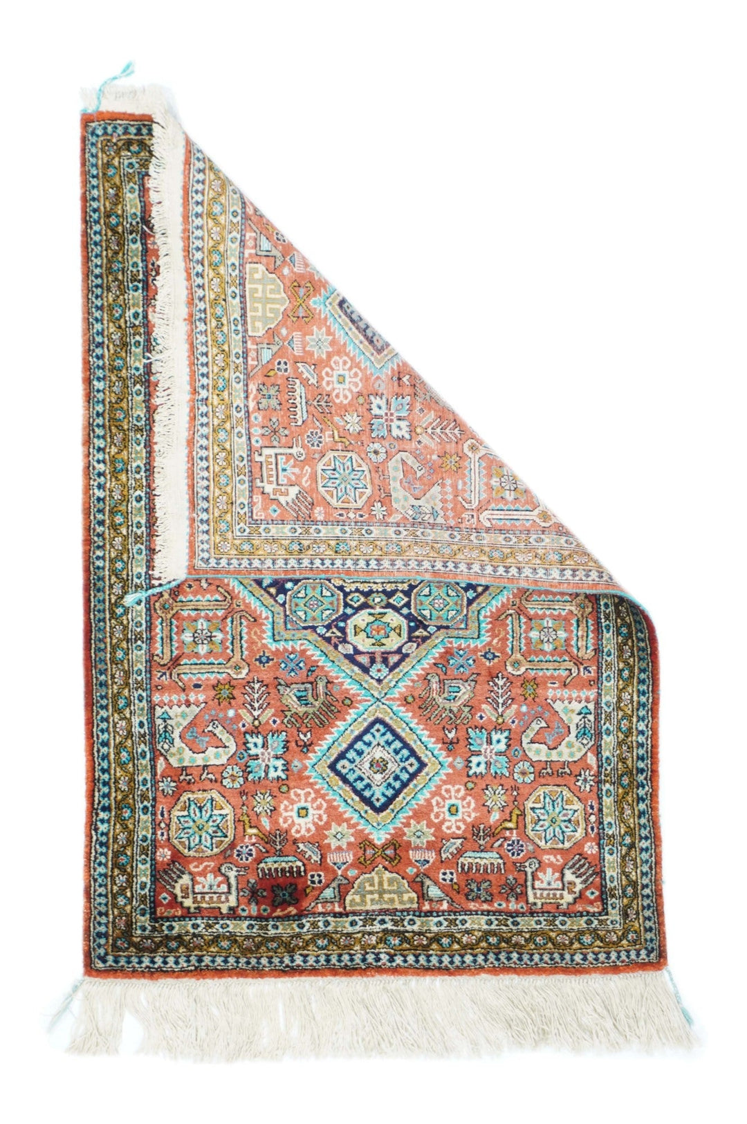 Extremely Fine Persian Silk Qum Rug 1'10'' x 2'10''