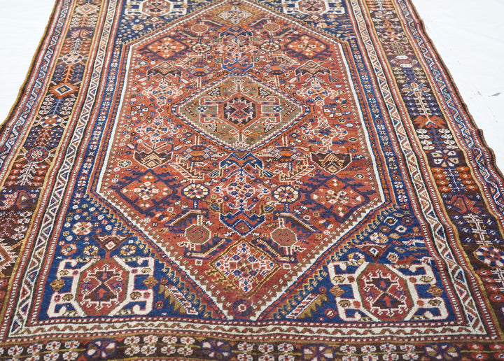 Antique Tribal Ghashghai Rug 5'5'' x 8'6''