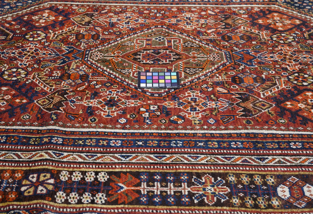 Antique Tribal Ghashghai Rug 5'5'' x 8'6''