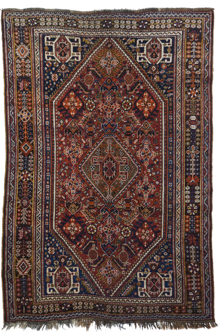 Antique Tribal Ghashgai Rug 5'5'' x 8'6''