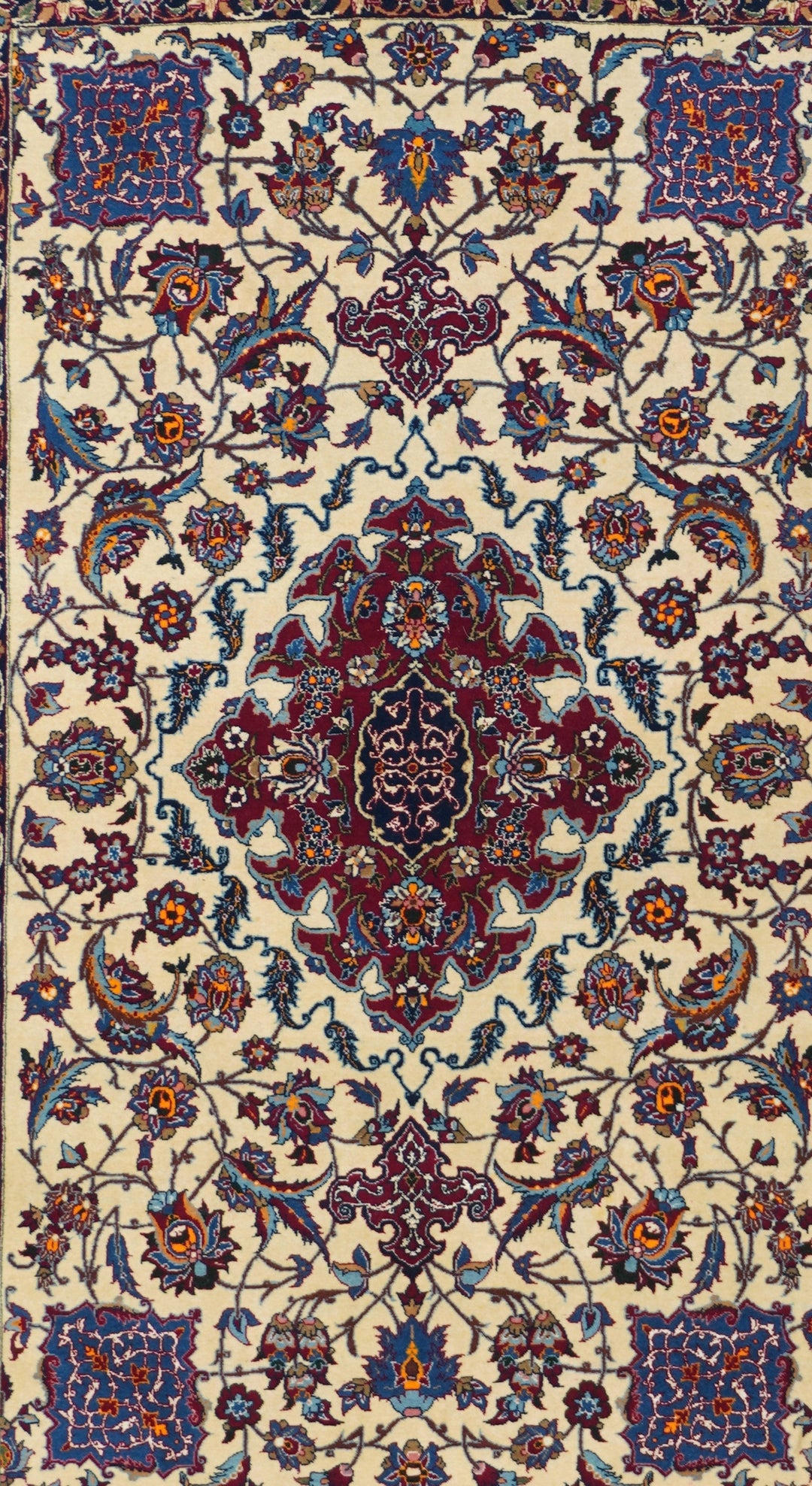 Extremely Fine Persian Isfahan Wool and Silk Rug 3'4'' x 5'0"