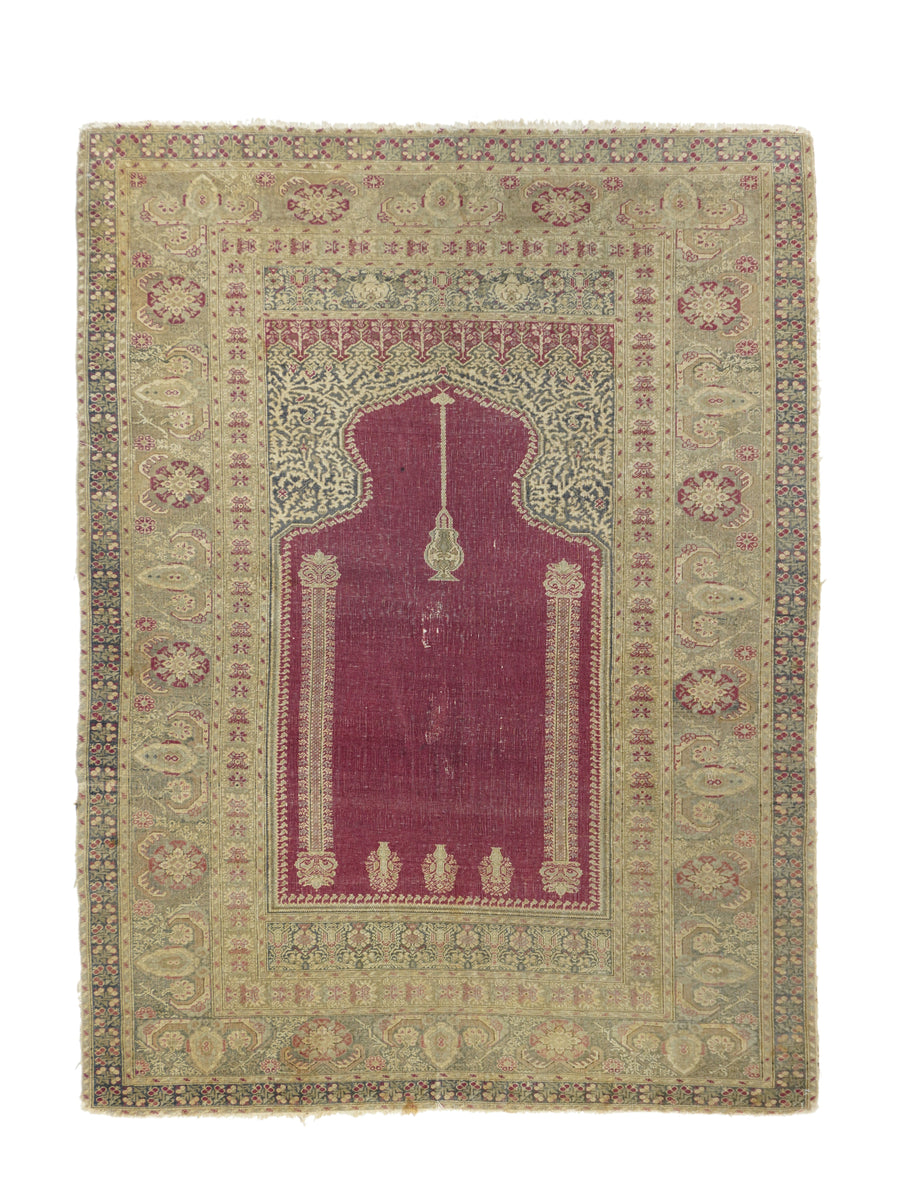 Antique Turkish Sivas Rug 4'3'' x 5'8''