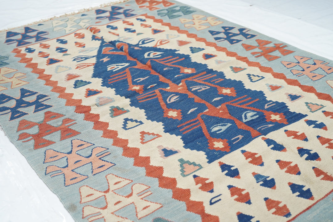 Vintage Kilim Rug 3'8'' x 5'8''