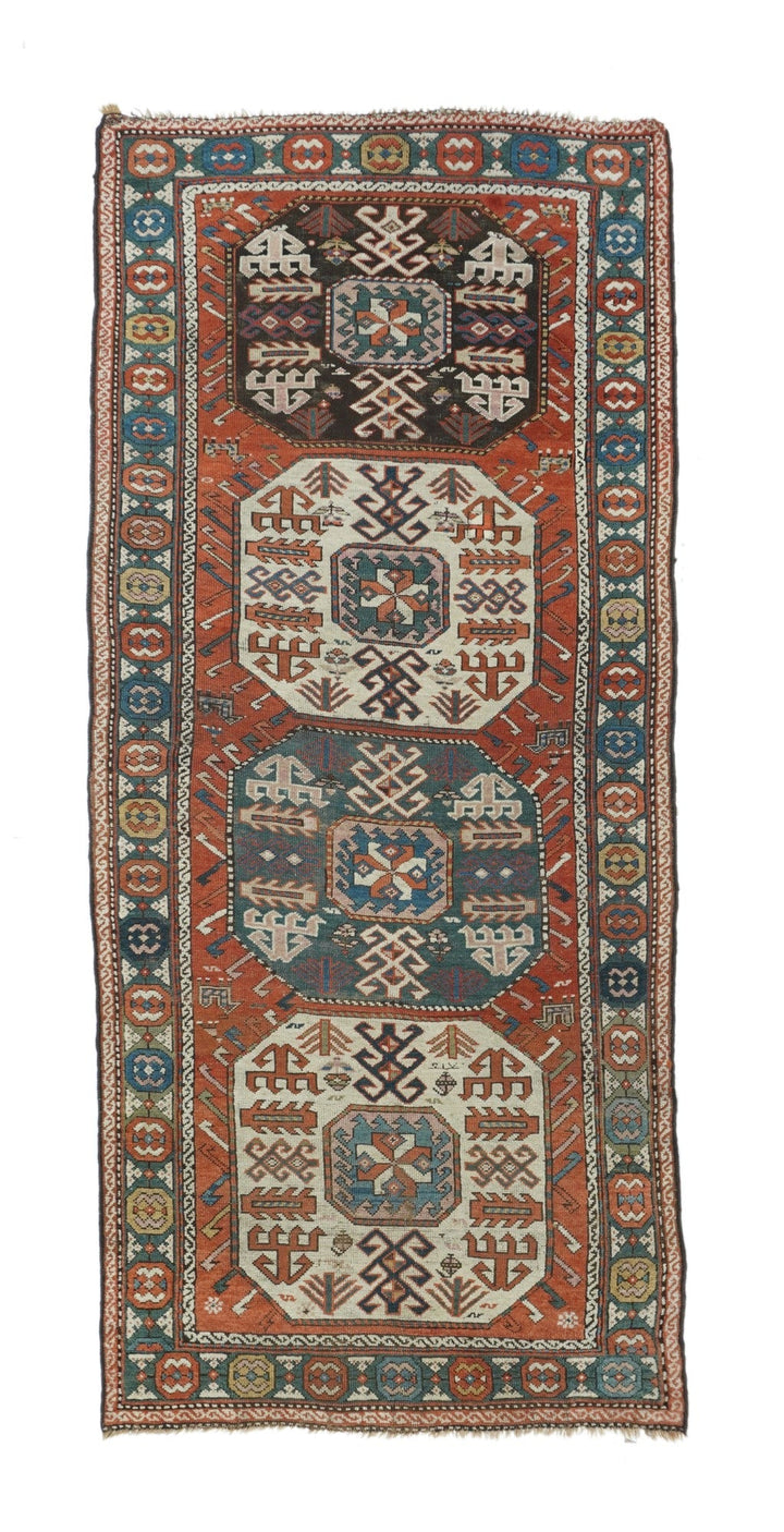 Antique Kazak Rug 4' x 9'5''