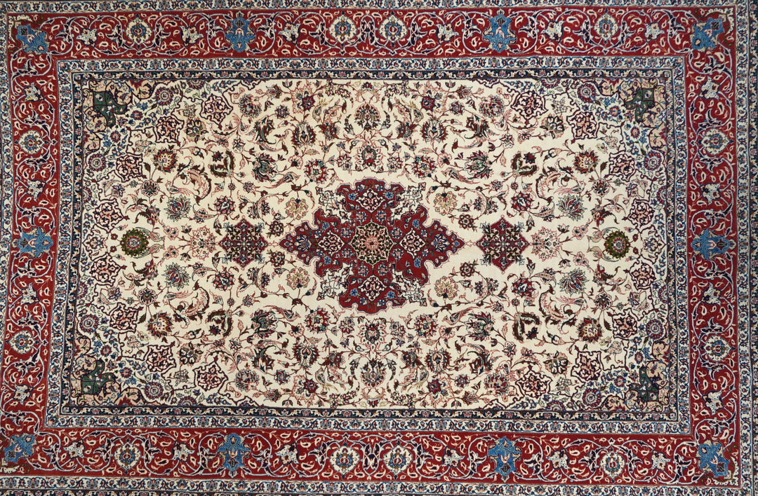 Antique Isfahan Rug 6'7'' x 9'8''