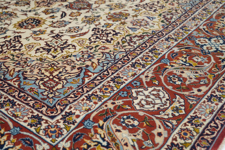 Antique Isfahan Rug 6'8'' x 10'9''