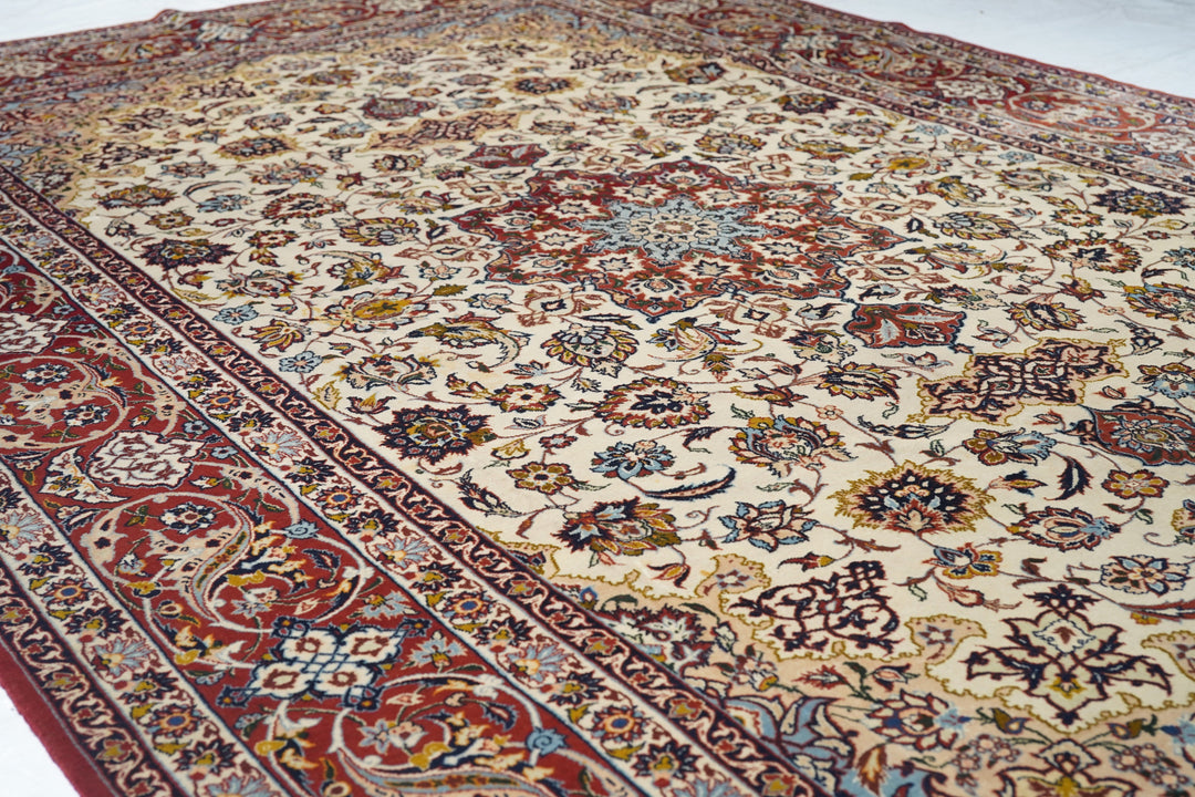 Antique Isfahan Rug 6'8'' x 10'9''