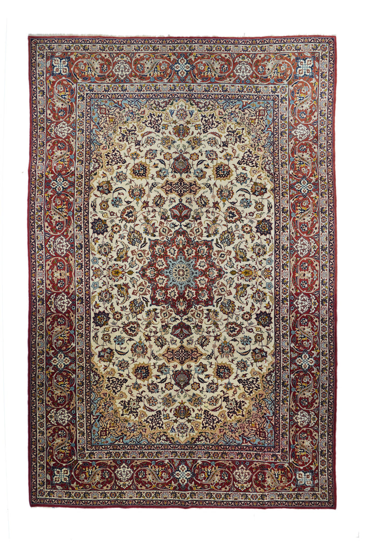 Antique Isfahan Rug 6'8'' x 10'9''