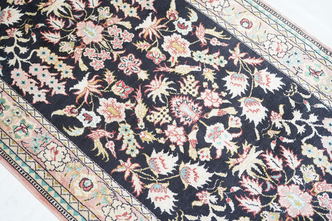 Fine Persian Silk Qum Runner 2'6'' x 10'2''