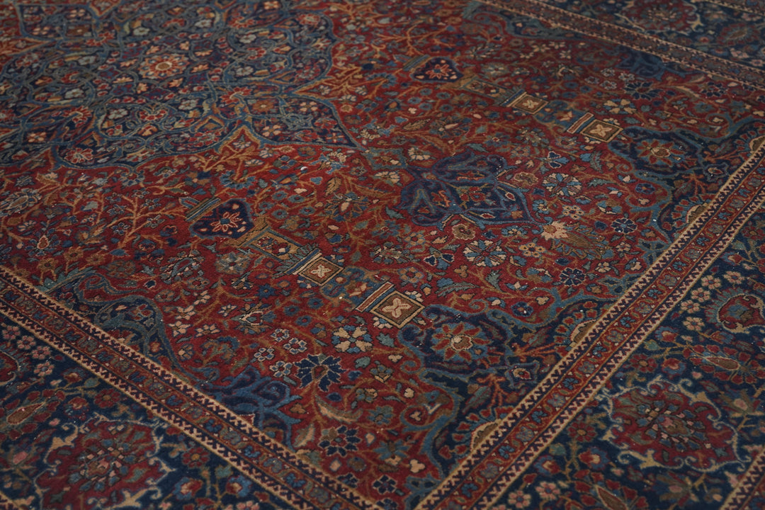 Antique Mohtasham Kashan Rug 4'2'' x 6'7''