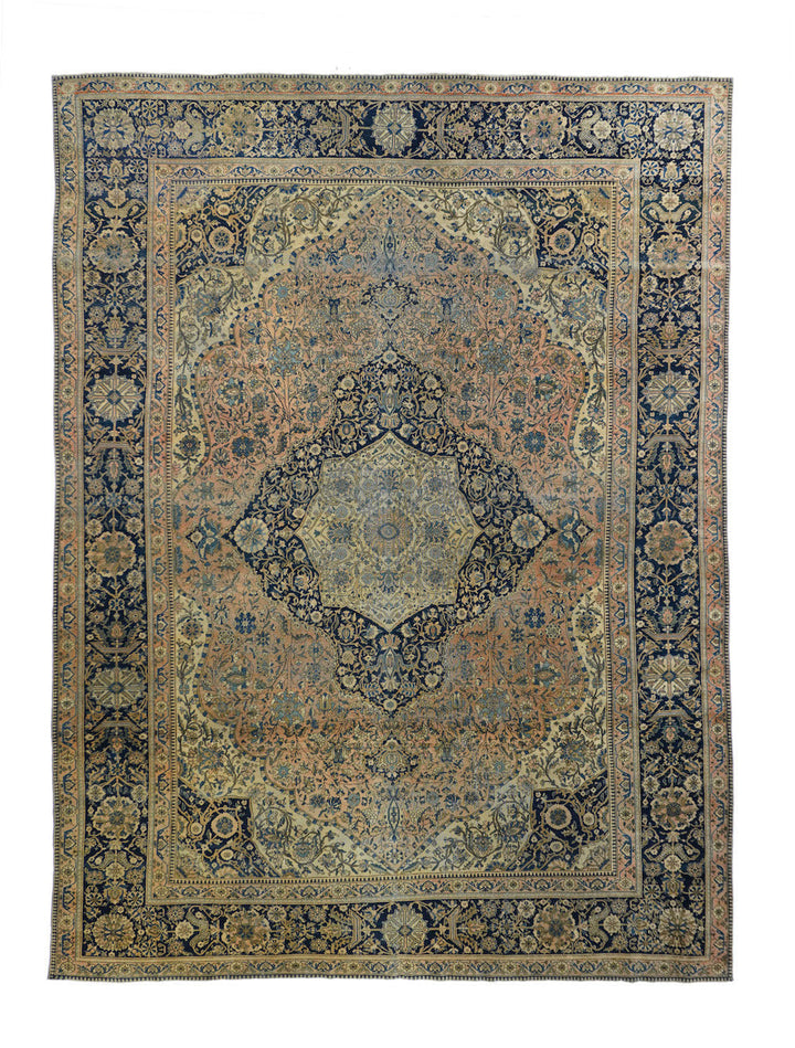 Antique Mohtasham Kashan Rug 7'3'' x 9'10''