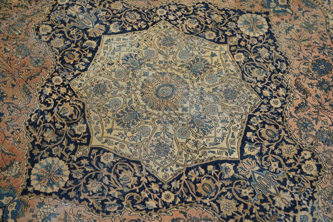 Antique Mohtasham Kashan Rug 7'3'' x 9'10''