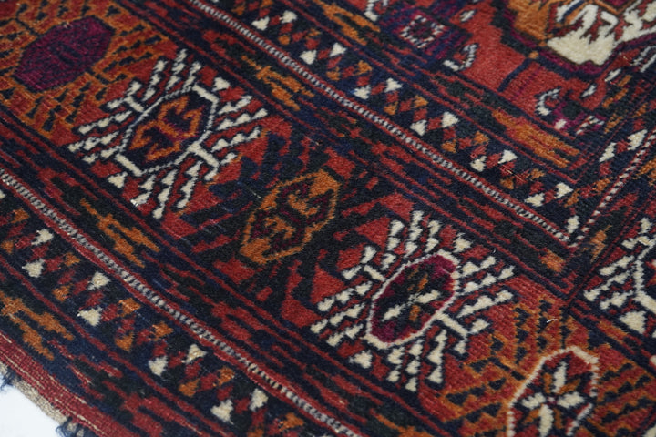 Vintage Turkmen Rug 3'8'' x 5'9''