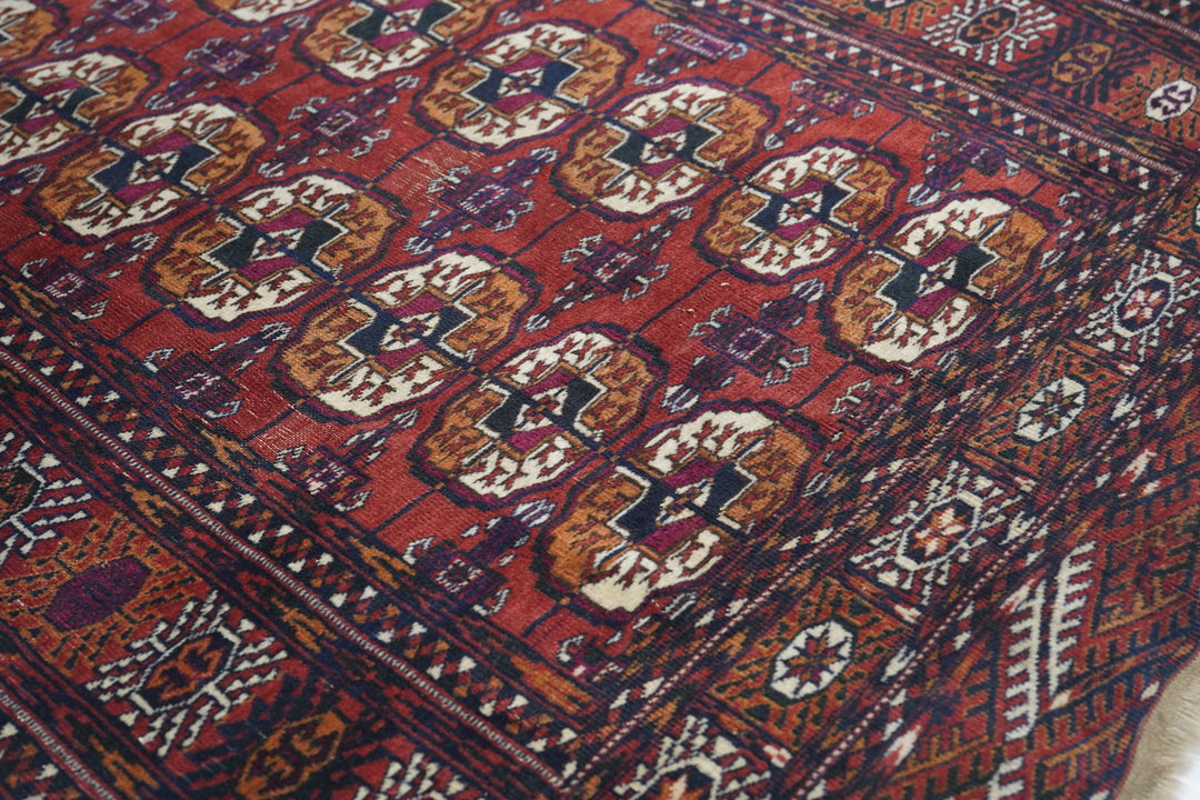 Vintage Turkmen Rug 3'8'' x 5'9''