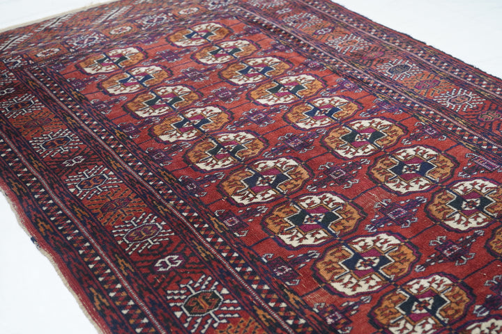 Vintage Turkmen Rug 3'8'' x 5'9''