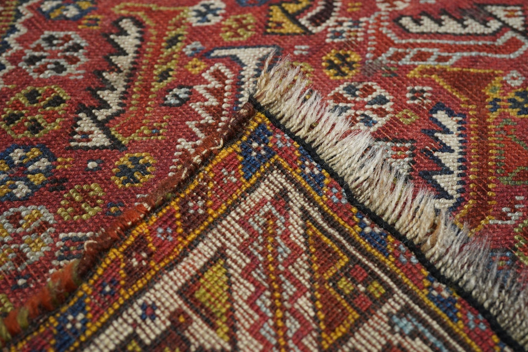 Antique Qashqai Rug 4'2'' x 5'2''