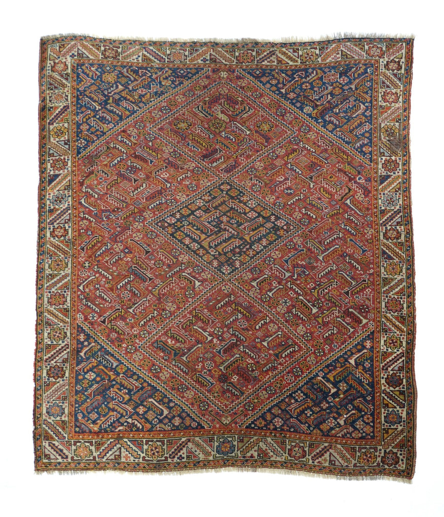 Antique Qashqai Rug 4'2'' x 5'2''