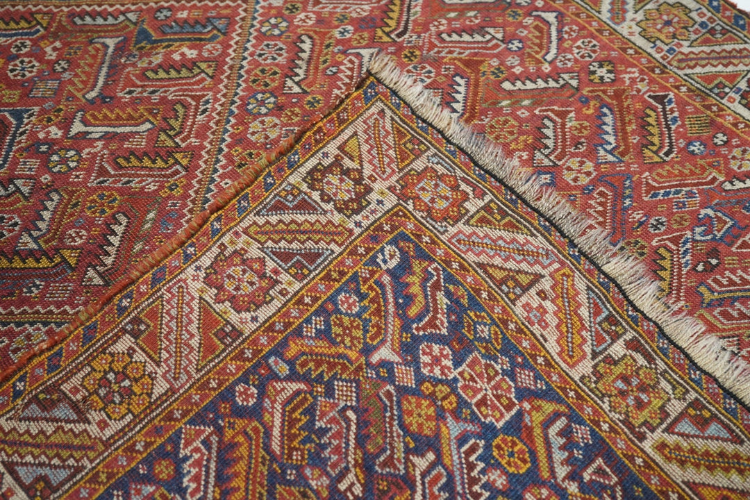 Antique Qashqai Rug 4'2'' x 5'2''