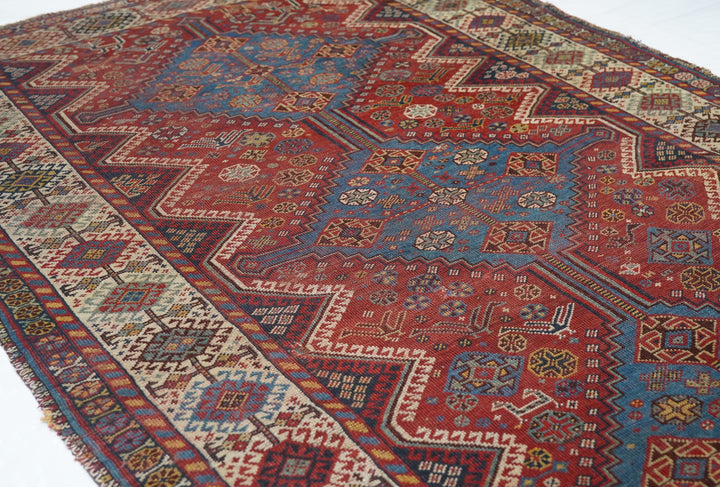 Antique Qashqai Rug 4'5'' x 7'7''