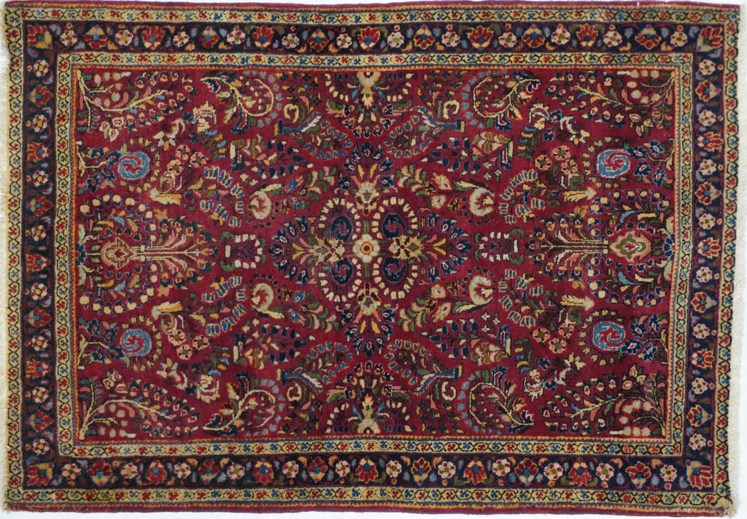 Antique Sarouk Rug 3'4'' x 5'0''