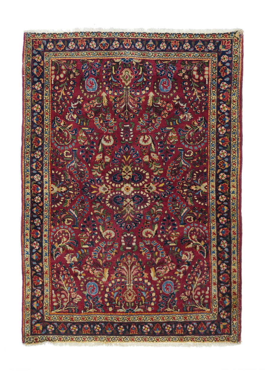 Antique Sarouk Rug 3'4'' x 5'0''