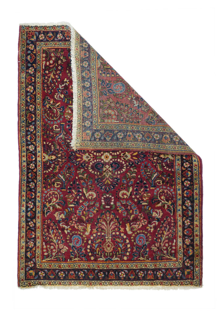 Antique Sarouk Rug 3'4'' x 5'0''