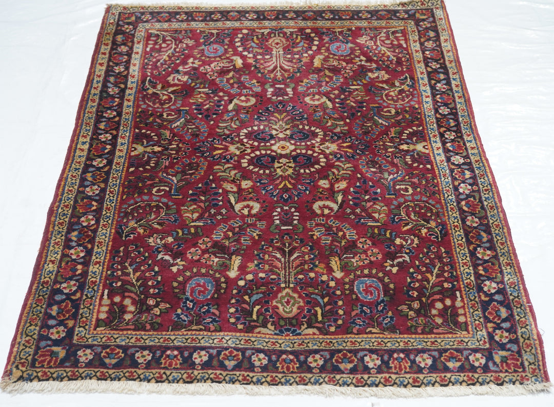 Antique Sarouk Rug 3'4'' x 5'0''