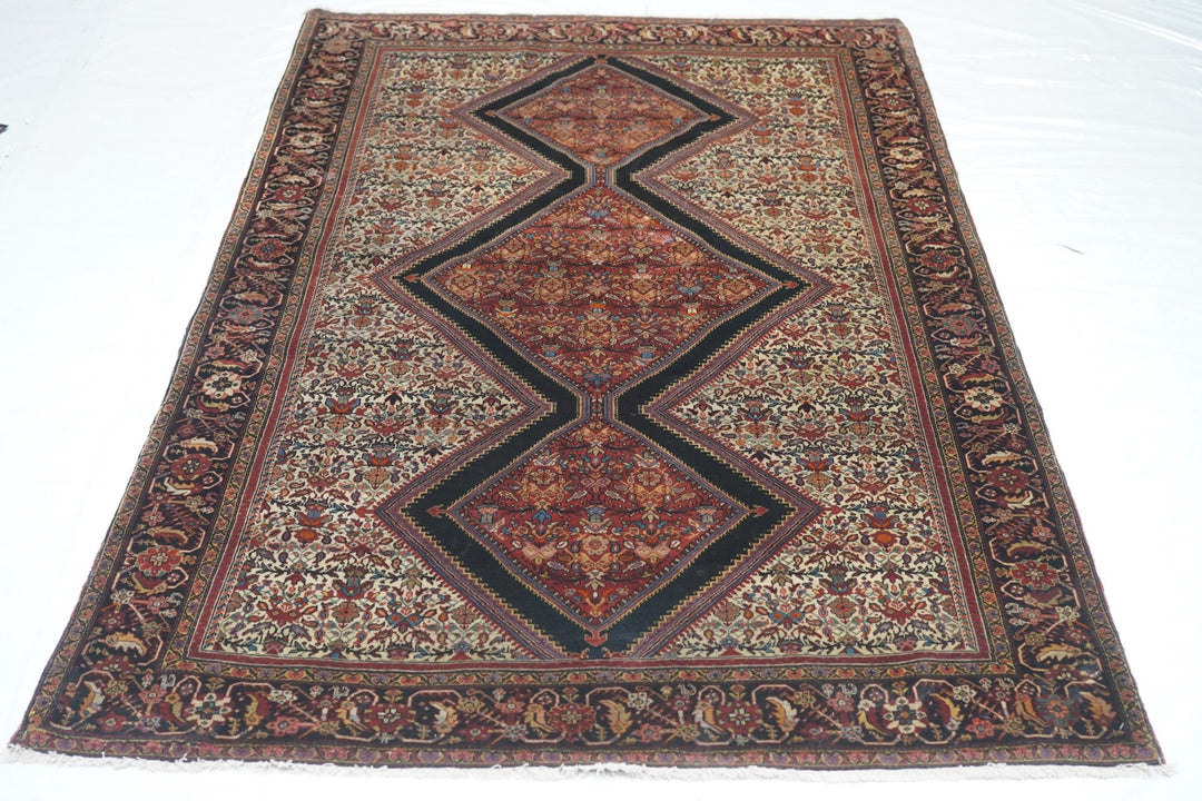 Antique Sarouk Rug 4'2'' x 6'9''